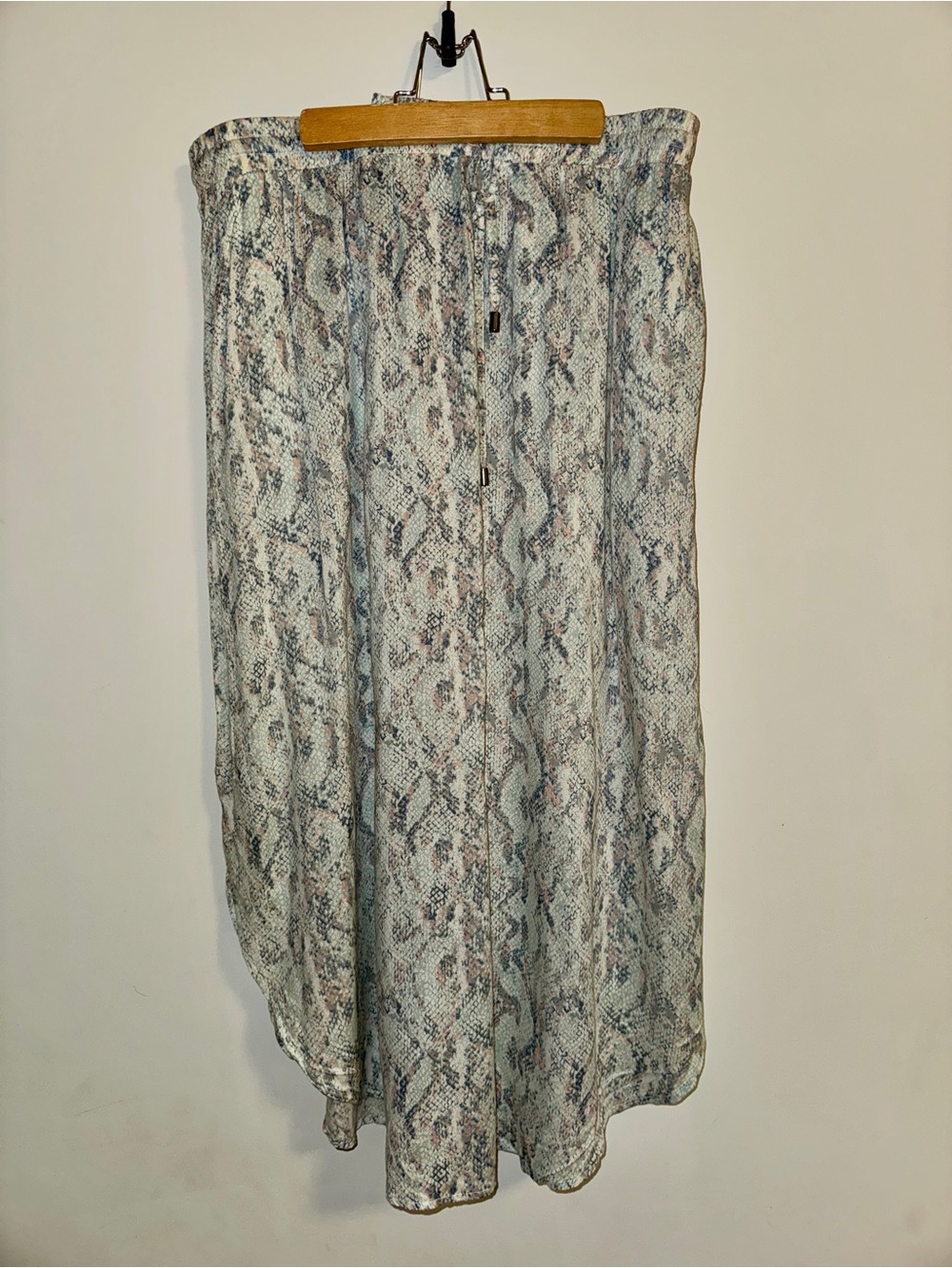 Charlie Paige Snake Print Maxi Skirt - Light Gray & Taupe